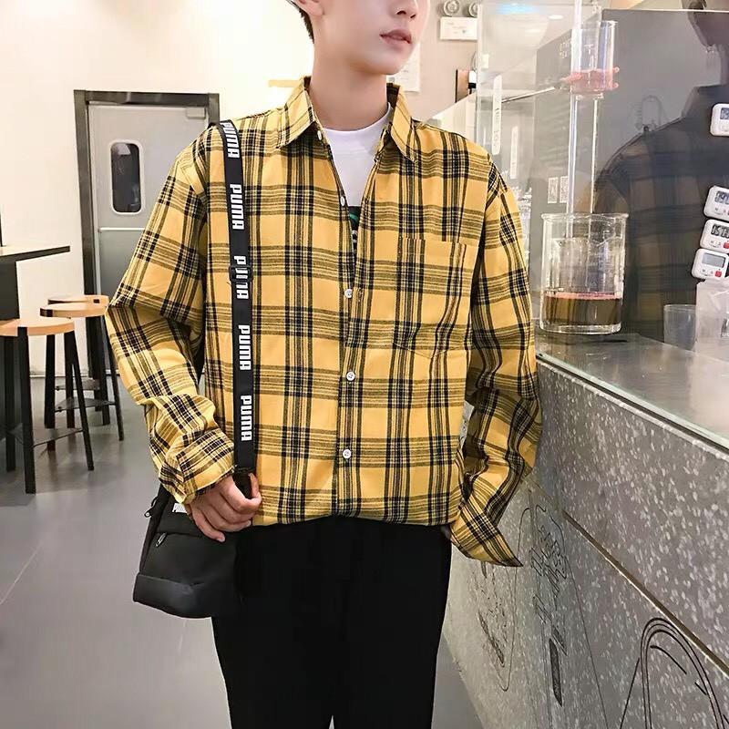 Áo sơmi Caro Unisex form rộng nam nữ phong cách ulzzang wind