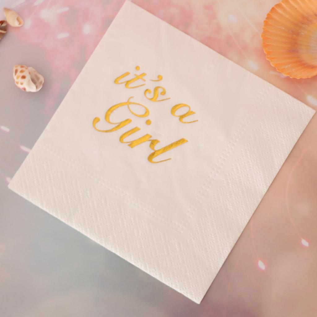 10pcs Its a Girl Paper Napkin for Baby Shower Kid Birthday Party Table Decor