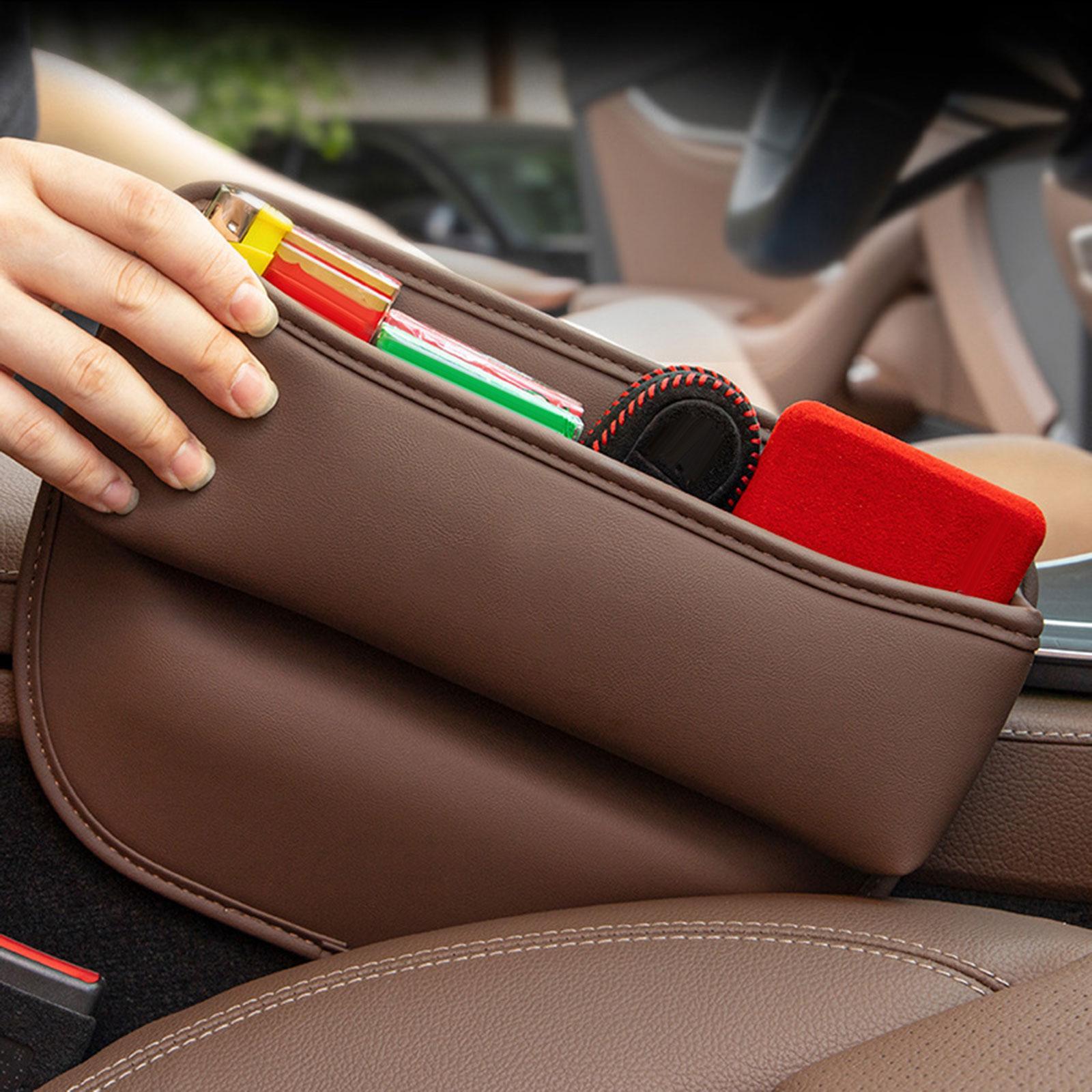 Pu leather car console side seat filler Chestnut Brown