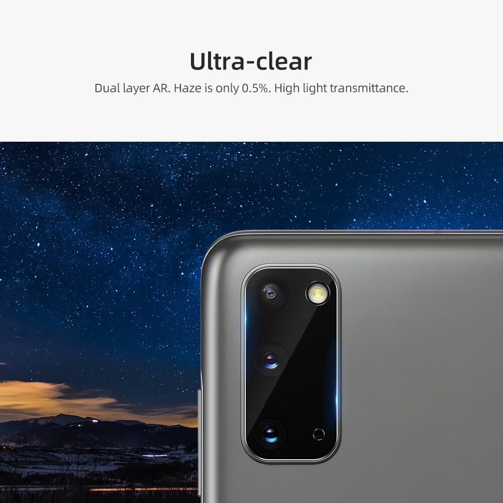 Bộ 2 Miếng dán kính cường lực camera Samsung Galaxy S20 mỏng 0.22mm hiệu Nillkin InvisiFilm độ cứng 9H chống vân tay không ảnh hưởng chất lượng ảnh chụp - Hàng nhập khẩu