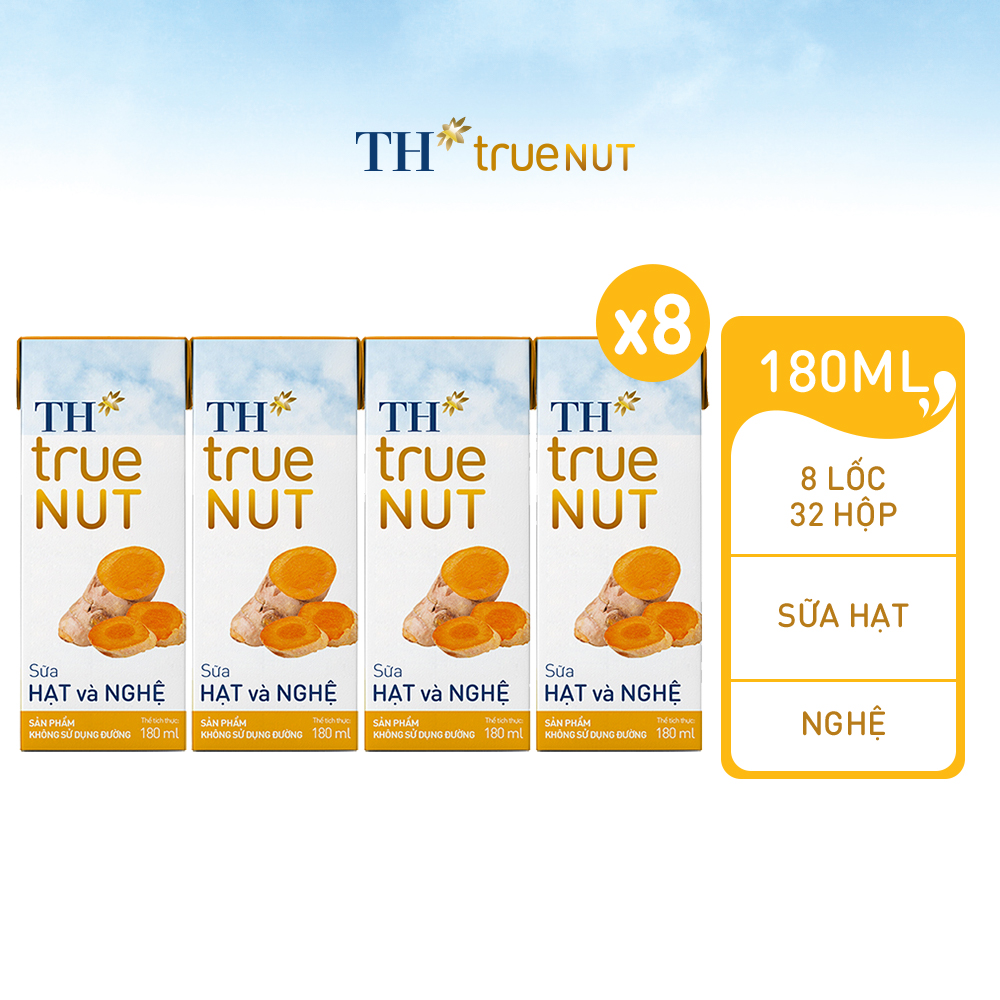 8 Lốc sữa hạt và nghệ TH True Nut 180ml