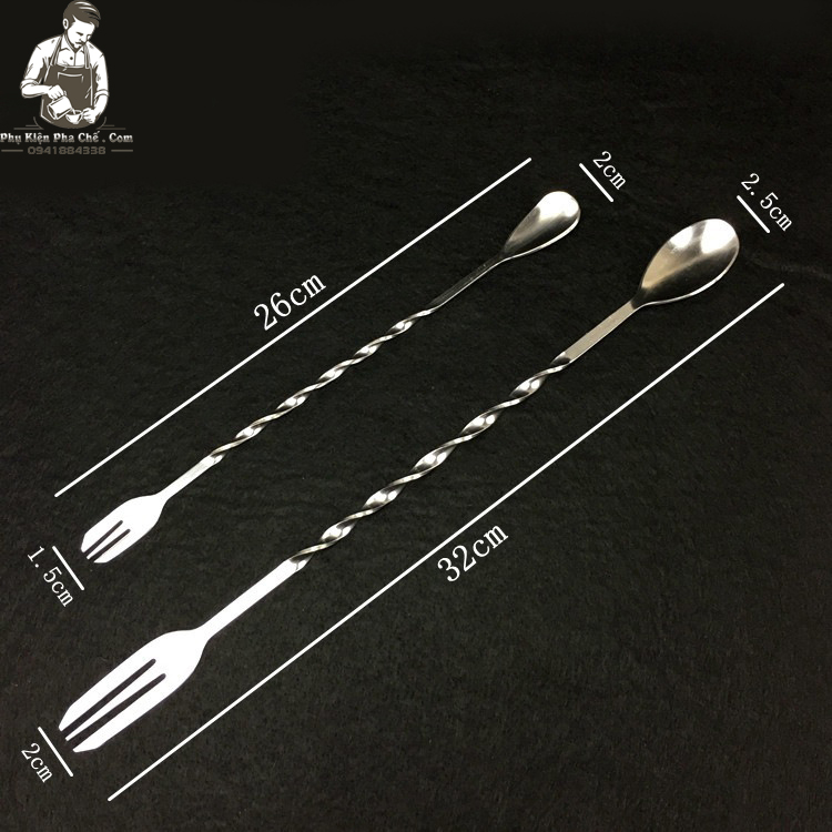 Thìa Bar Pha Chế Hai Đầu Inox - Bar Spoon