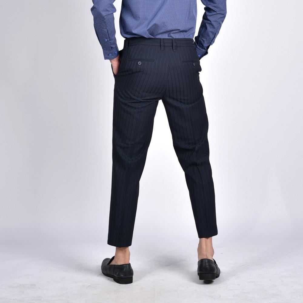 OWEN - Quần âu nam Owen Slimfit màu xanh navy kẻ sọc trẻ trung