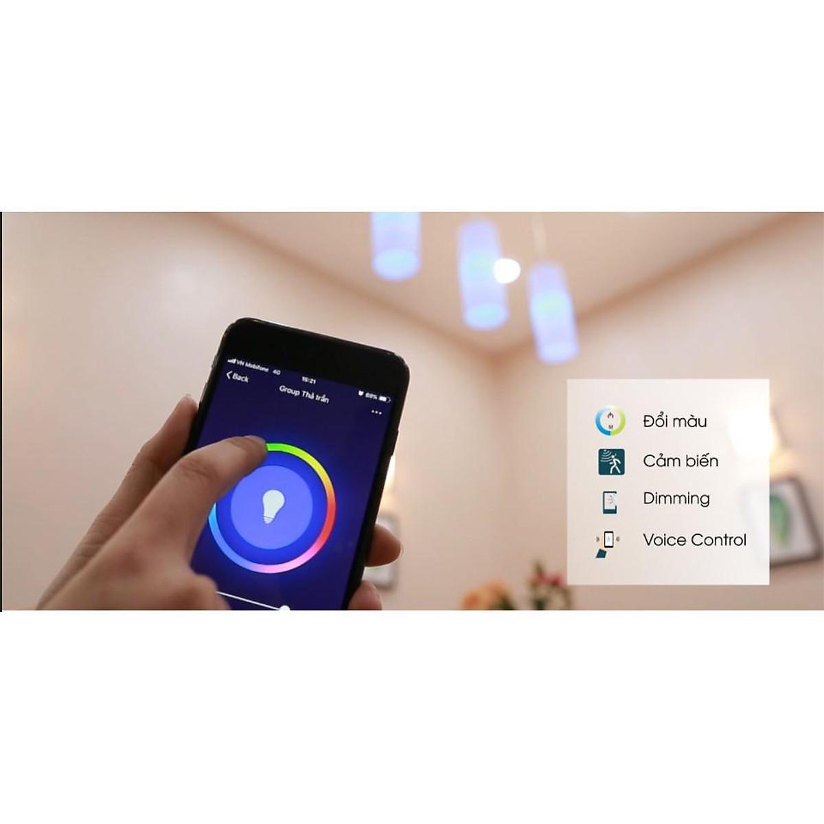 Đèn LED WIFI âm trần Downlight | Kết nối WIFI thông minh, điều khiển bằng điện thoại, giọng nói | Chính hãng Rạng Đông - 9W