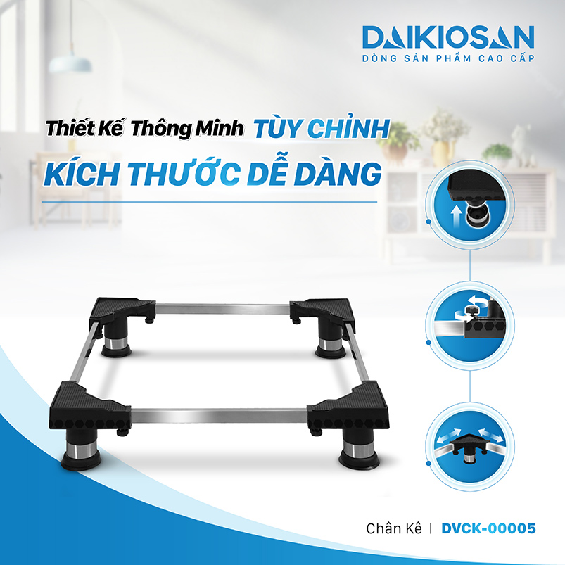 [GIÁ SỐC] Chân kê máy giặt, tủ lạnh DVCK-00005 trụ bọc Inox (Nhựa, Inox loại tốt)