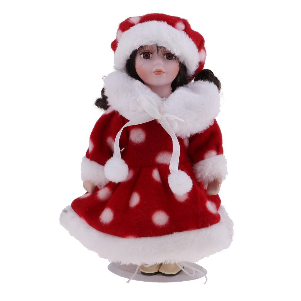 20cm Winter Girl Porcelain Doll With