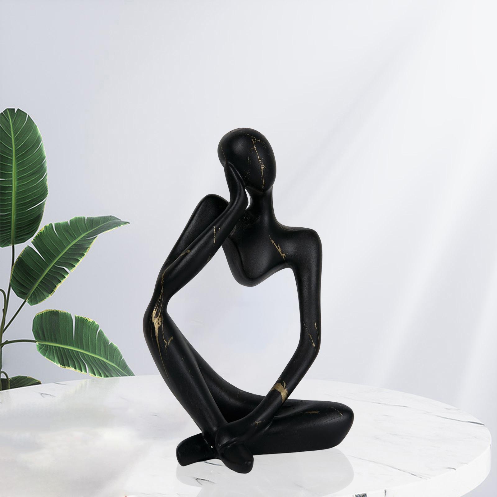 3Pieces Abstract Thinker Statue Resin Figurine Tabletop Decor