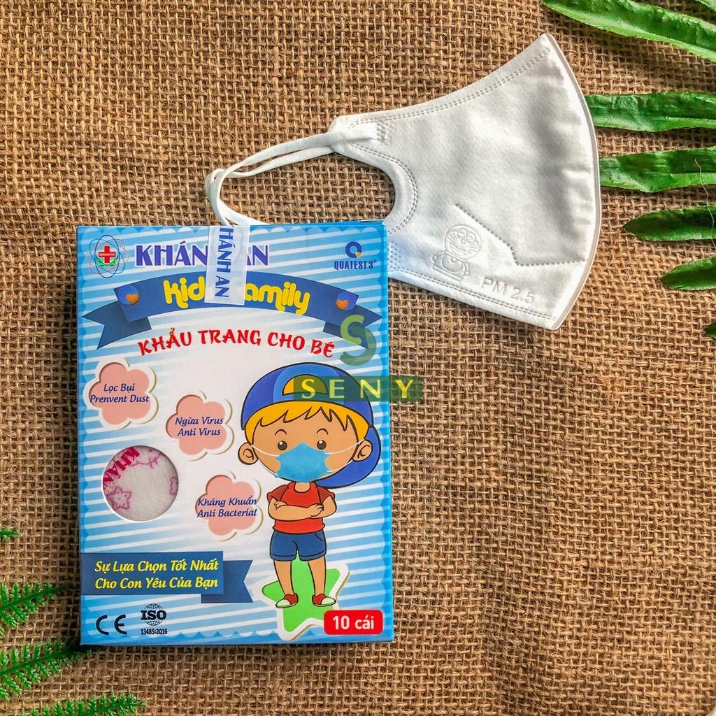 Combo 5 hộp khẩu trang trẻ em cho bé 3D Mask Hộp 10 cái Khánh An ngăn vi khuẩn khói bụi KID10