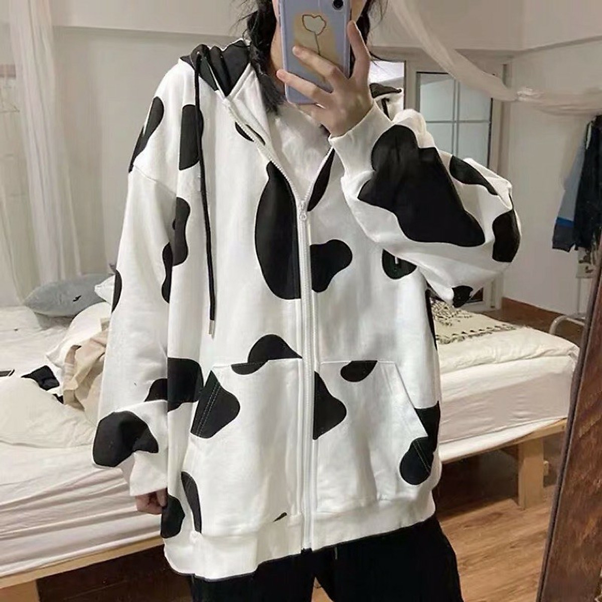 Áo Hoddie Bảo Bảo Store Chất Nỉ Bông Bò Sữa Form Rộng Nam Nữ Unisex