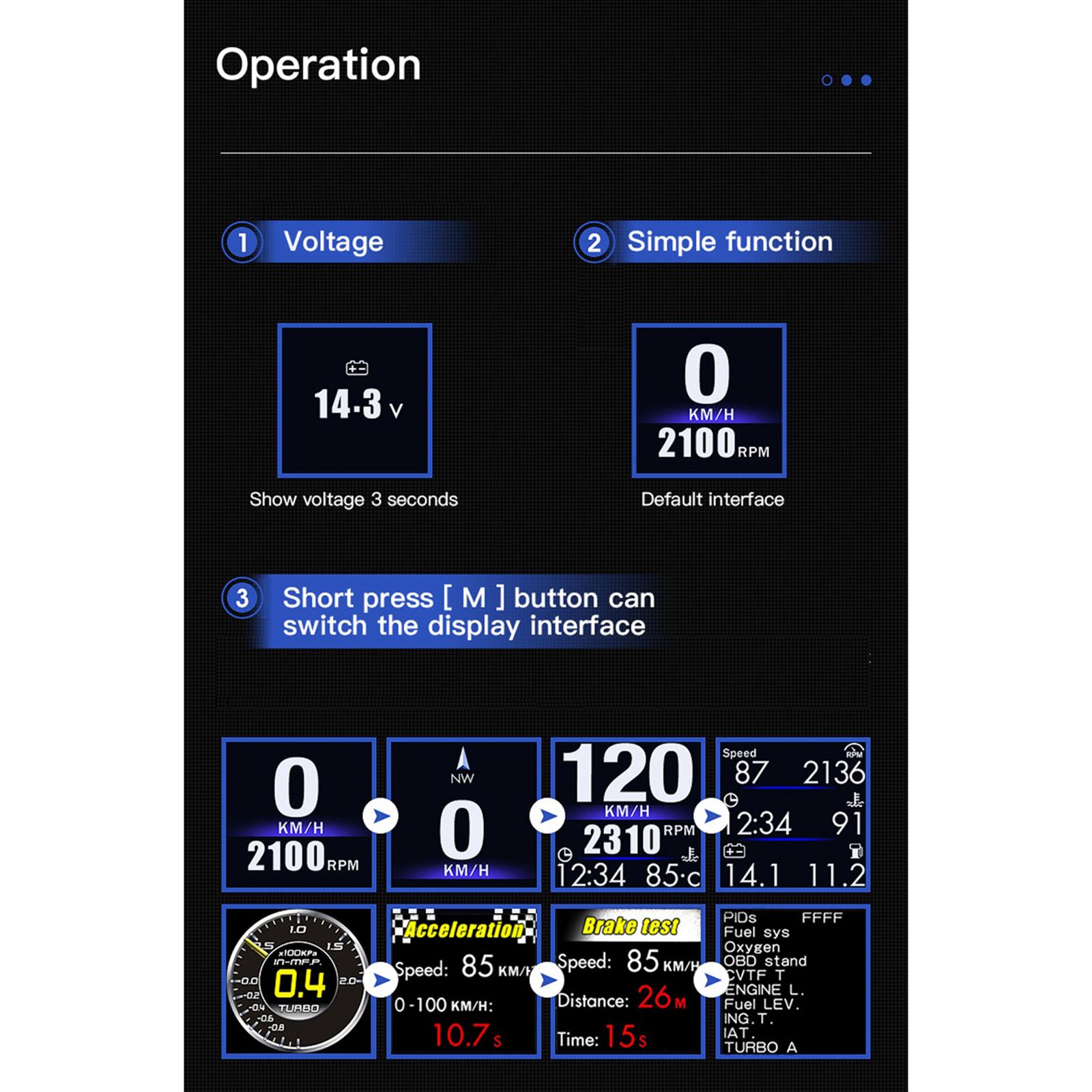 Vehicle Car Head Up Display GPS OBD2 Driving Computer LCD Screen Plug & Play