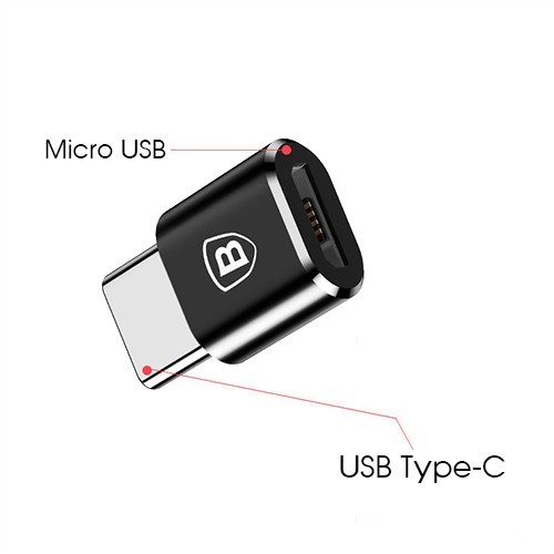 Jack chuyển đầu chuyển đổi adapter từ micro usb sang type c Baseus cho samsung xiaomi,..vv - hàng chính hãng