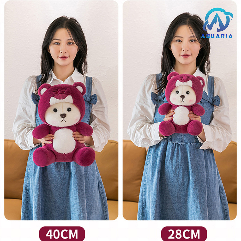 Gấu Bông Gối Ôm Thú Bông, Nhồi Bông Lena Đội Mũ Cosplay Lotso Siêu Dễ Thương Hot Hit 28cm