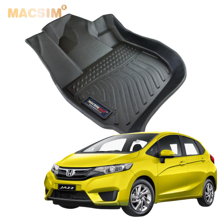 Thảm lót sàn xe ô tô Honda Jazz 2017- tới nay Nhãn hiệu Macsim chất liệu nhựa TPE cao cấp màu đen