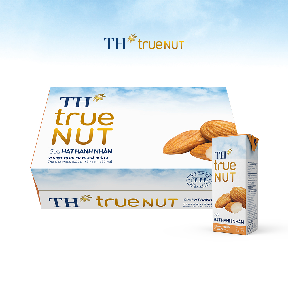 Thùng 48 hộp sữa hạt hạnh nhân TH true NUT 180 ml (48 Hộp)