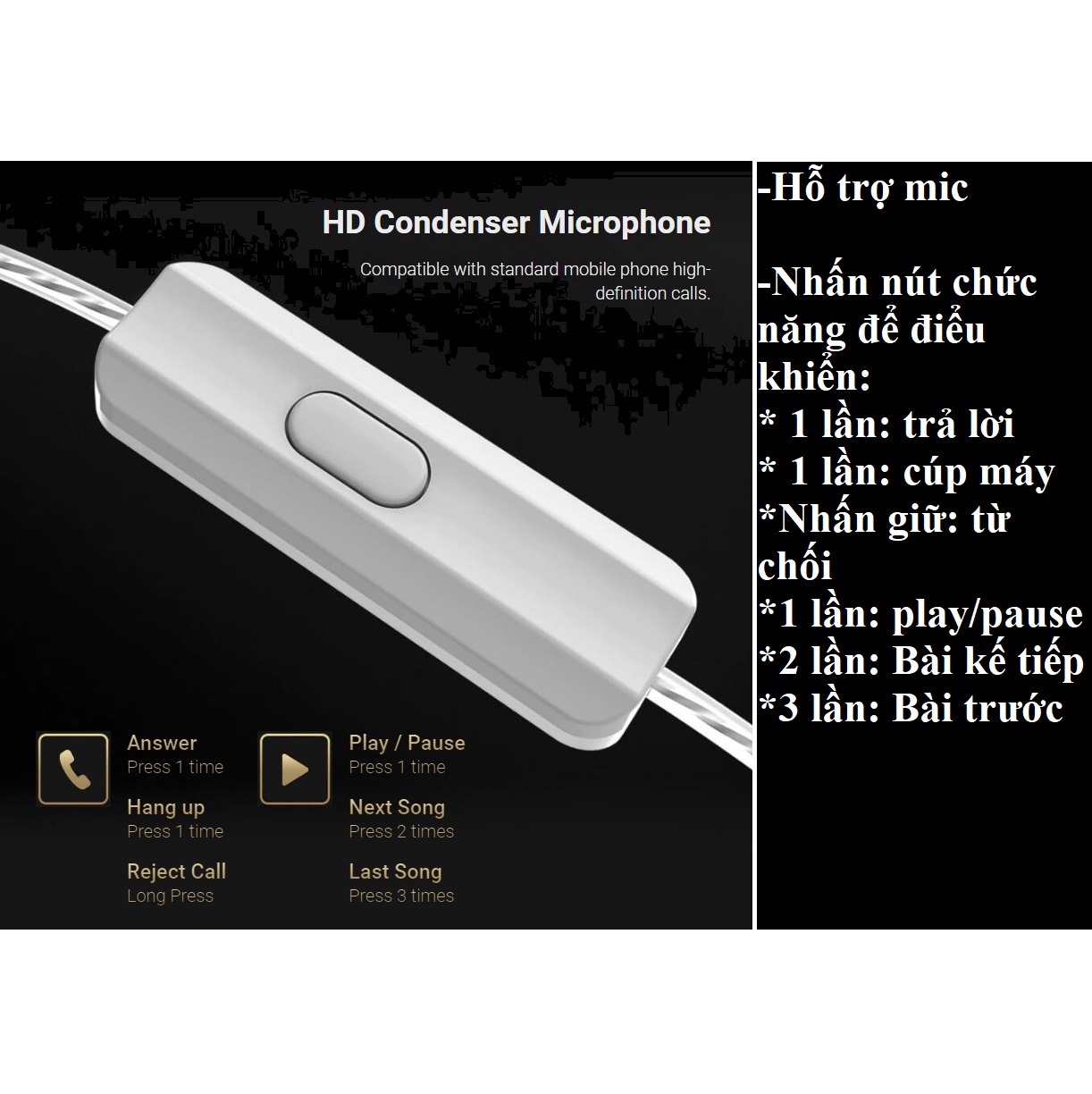 Tai nghe tĩnh điện chân cắm 3.5mm hỗ trợ mic KZ ZEX _ hàng chính hãng