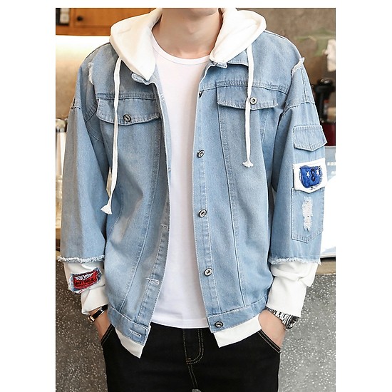 Áo khoác jeans nam hoodie AB05