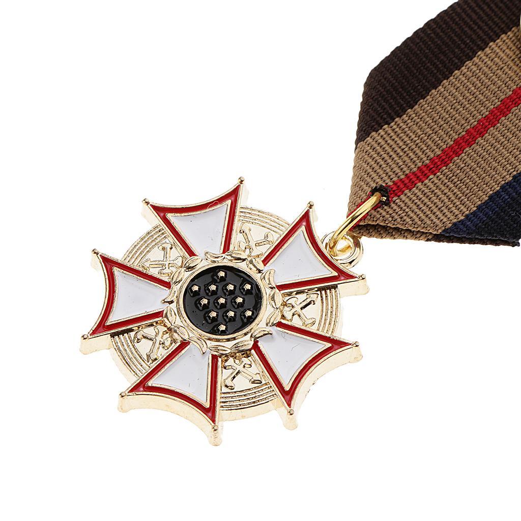 10Pcs Striped Fabric Medal Badge Collar Brooch Uniform Corsage Jewelry