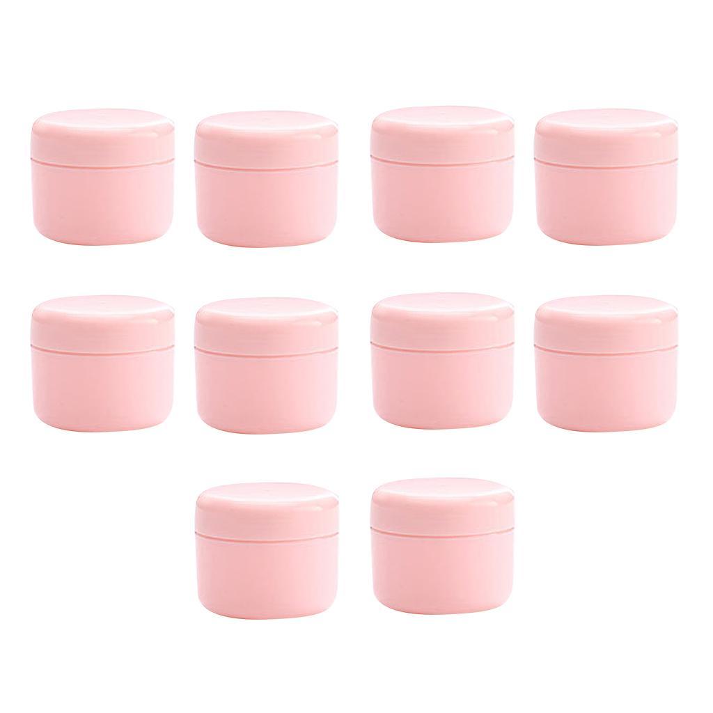 2X Refillable Plastic Empty Face Cream Cosmetic Container with Lid Pink-50g