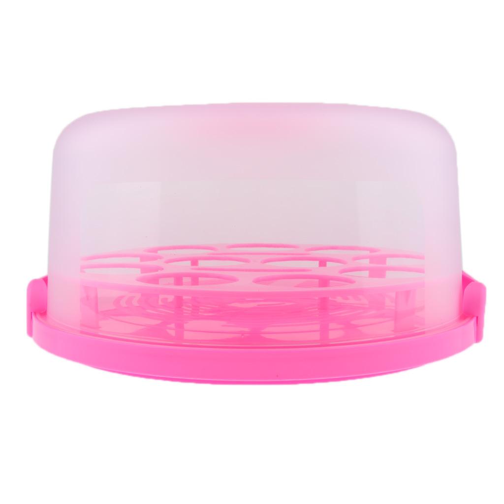 Portable Cake Cupcake Carrier Latching Cake Server Plastic Storage Box Tray