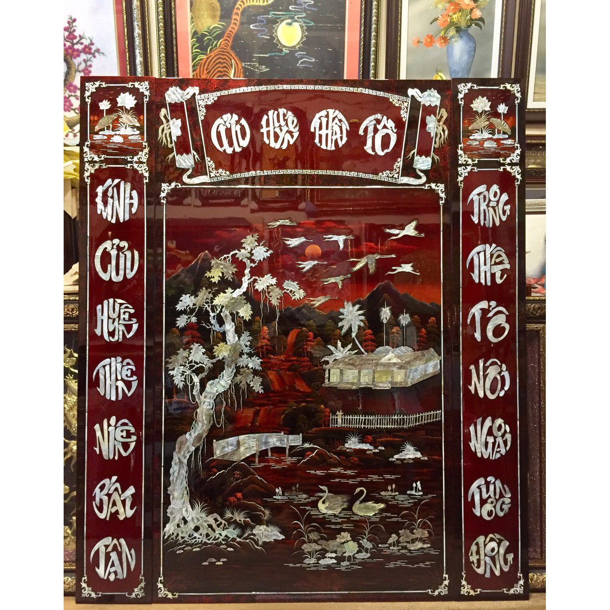 Tranh sơn mài , Cửu Huyền Thất Tổ