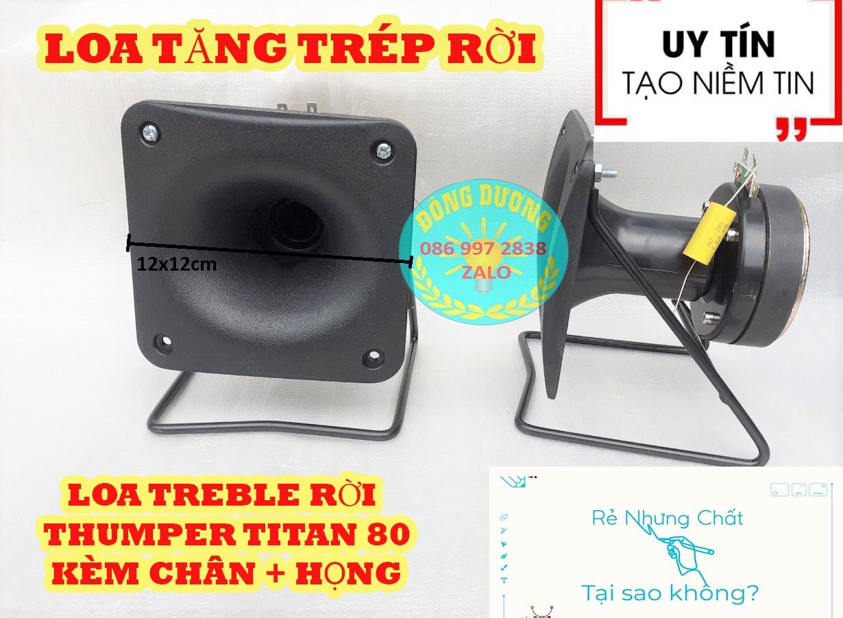 BỘ 2 CỦ LOA TĂNG TRÉP TITAN 80 KÈM HỌNG 12X12 + CHÂN SẮT TO TẶNG TỤ 2,2MF SỊN