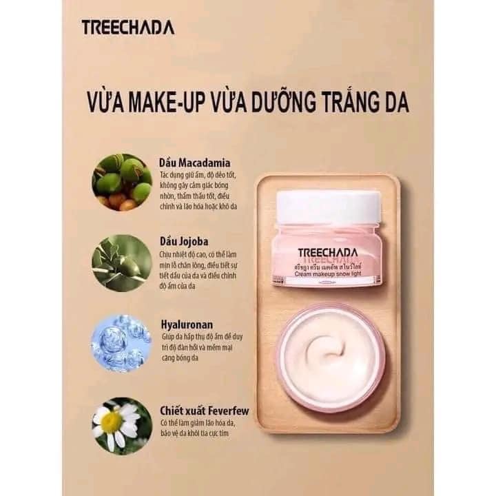 Kem MakeUp 3in1 Treechada Thái Lan Kem nền trang điểm Chống Nắng TreeChada