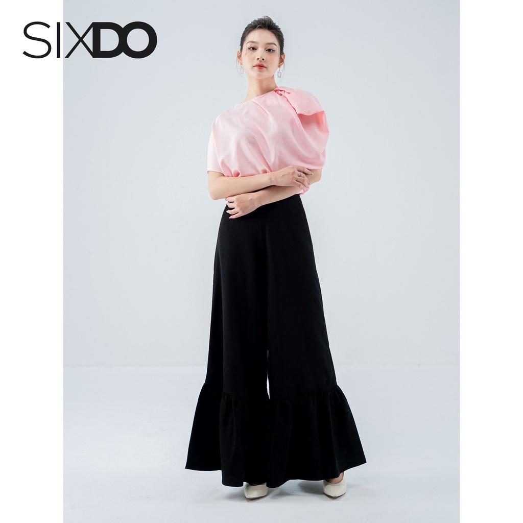 Quần đen nữ ống rộng bèo loe SIXDO