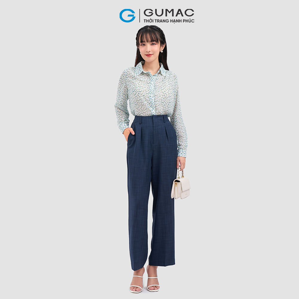 Quần ống suông lưng liền thời trang GUMAC QC11006