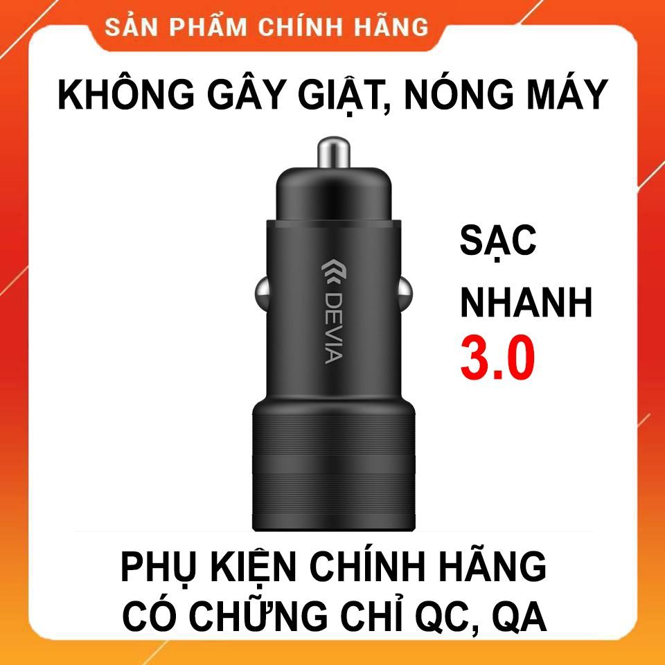 Sạc trên xe hơi Devia Traveller hỗ trợ sạc nhanh Q.C 3.0- Hàng chính hãng