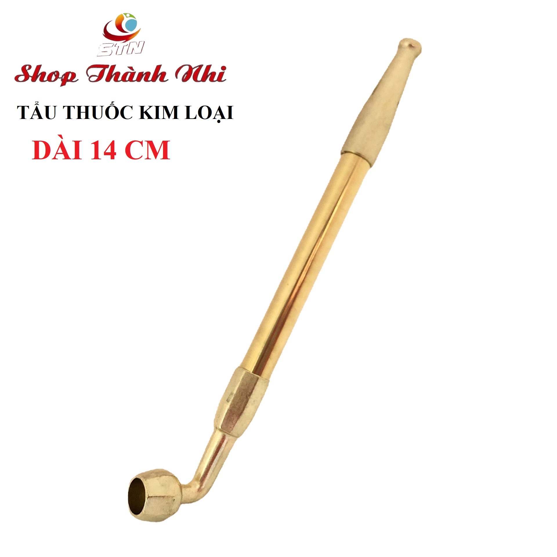 Tẩu thuốc kim loại gắn điếu cực kỳ sang trọng dài 14cm