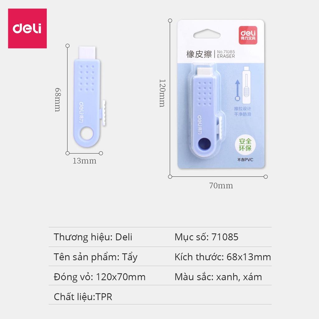 Gôm Tẩy Dạng Kéo Không Bụi Bẩn Deli - Không Dính Tay Tiện Dụng Phù Hợp Học Sinh Văn Phòng - Màu Ngẫu Nhiên - 71085