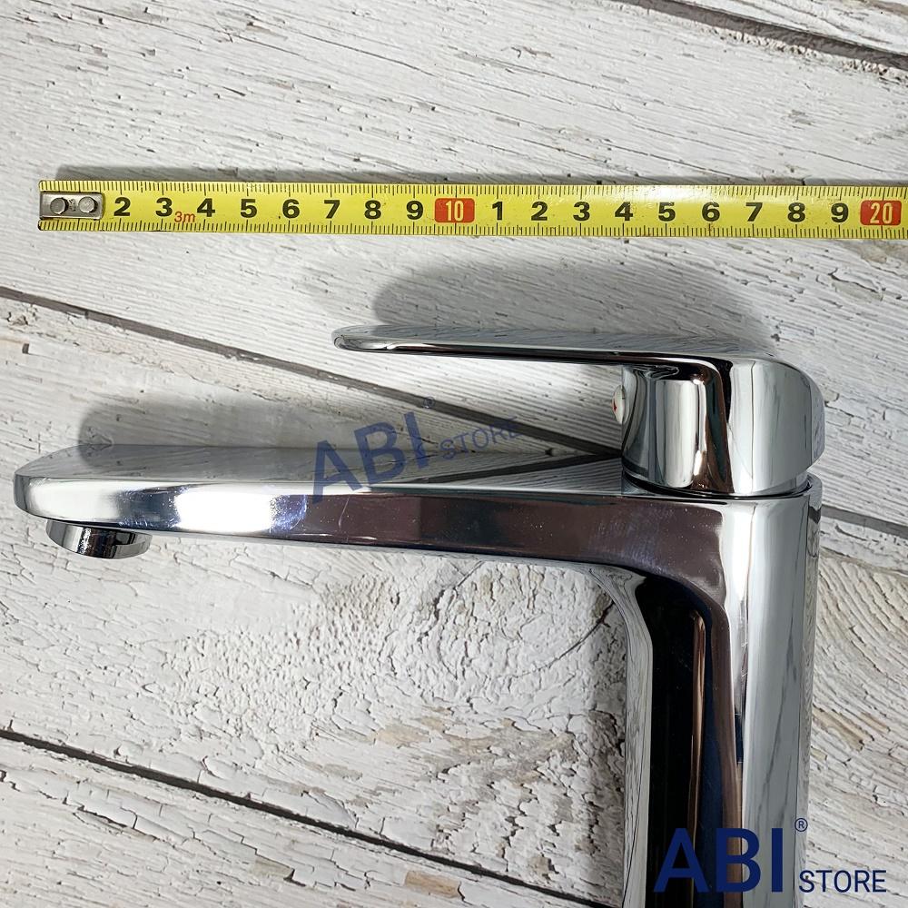 Vòi chậu rửa mặt nóng lạnh 1 lỗ cho chậu bán âm, vòi lavabo 1 chân inox mạ crome hàng đẹp kèm dây cấp nước