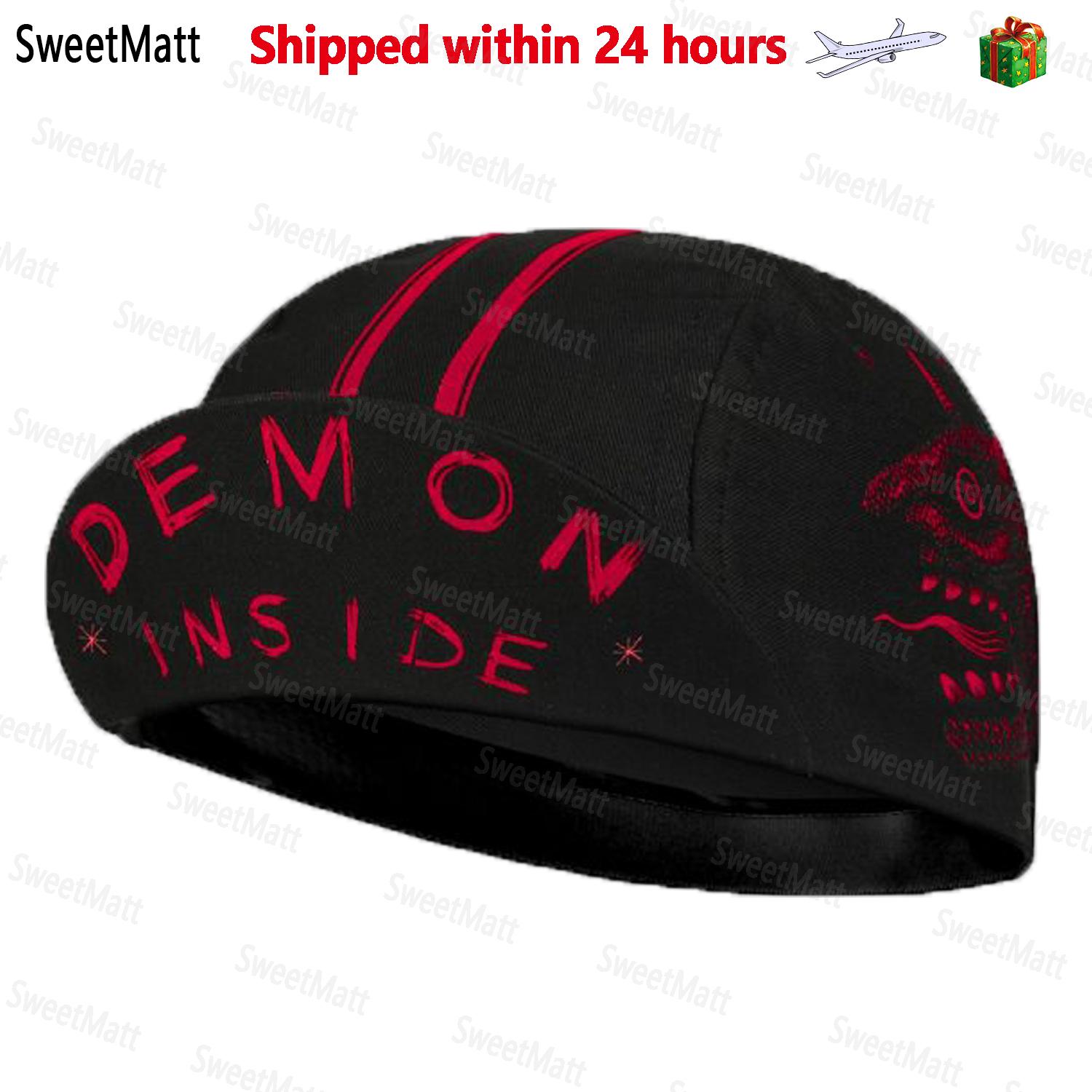 Sweetmatt cổ điển Demon Red Red Polyester Cycling Caps Summer Quick Dry Road Bike Sports Balaclava nam và nữ trang phục Color: 01Thick