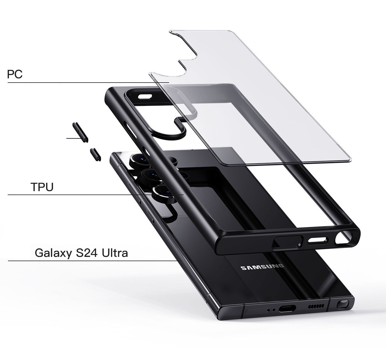 Ốp lưng nhám chống sốc cho Samsung Galaxy S24 Ultra , S24 Plus hiệu Likgus Fosted Transparent chống bẩn và vân tay - Hàng nhập khẩu