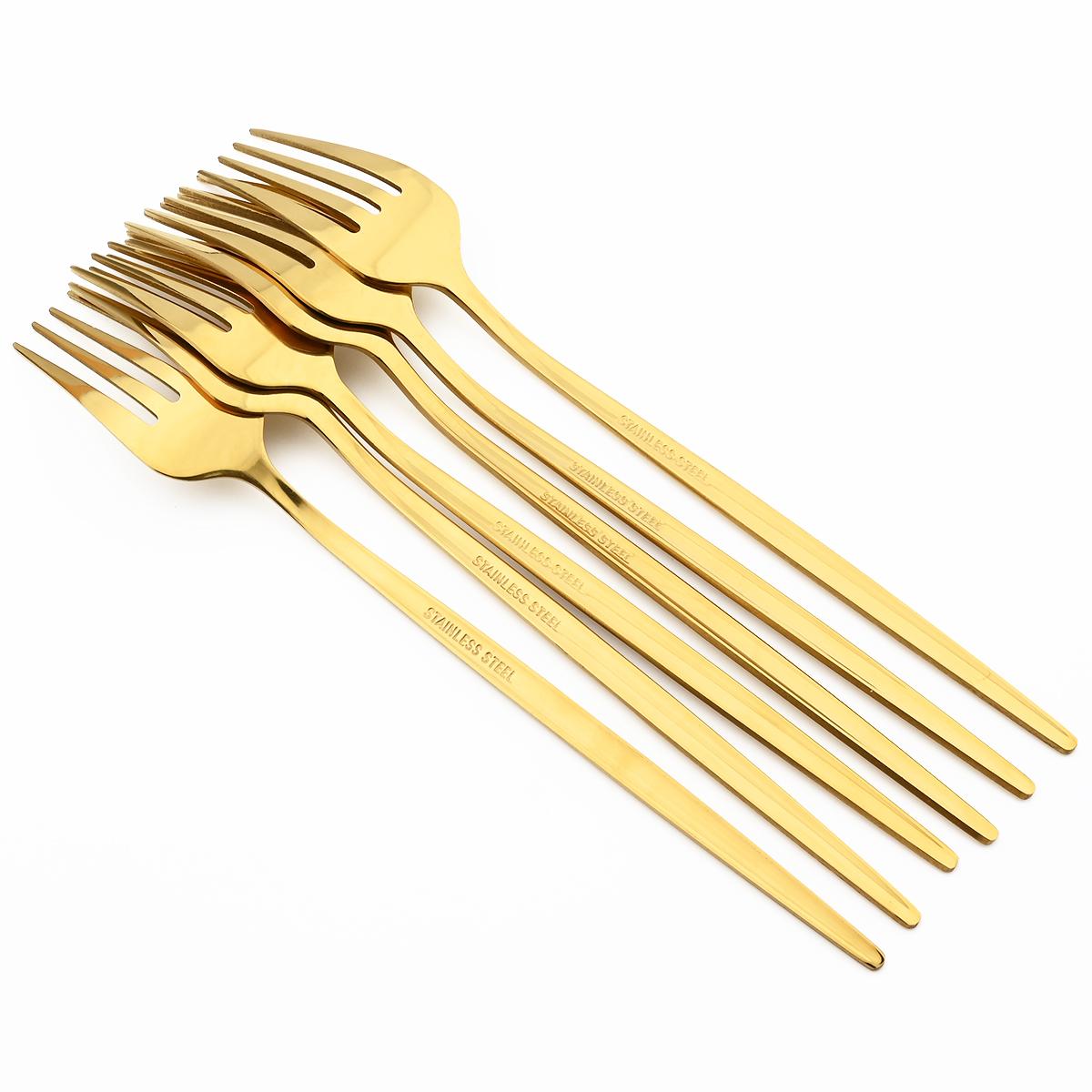 24 Cái/bộ Thép Không Gỉ Ăn Tối Đen Vàng Chén Ăn Bộ Bộ Dao Muỗng Nĩa Thìa Cà Phê Bộ Dao Kéo Nhà Bếp Bộ Đồ Ăn Kiềng Bạc Bộ