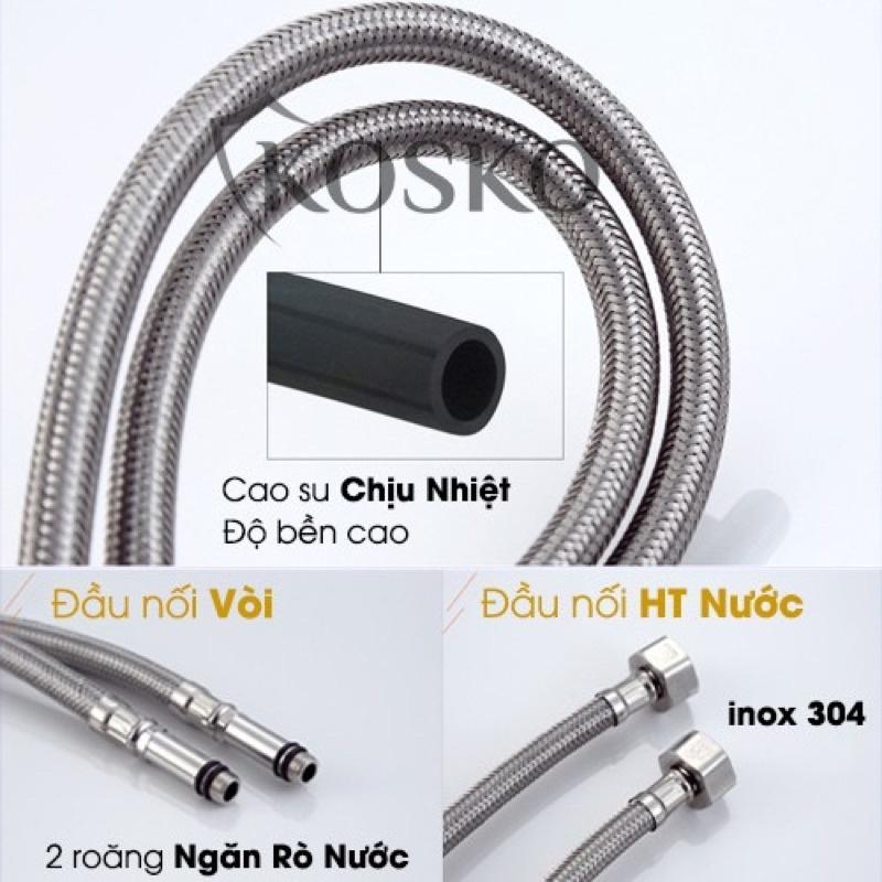 Vòi rửa mặt nóng lạnh inox 304 Vuông 20cm Tặng kèm dây cấp bảo hành 12 tháng, Vòi lavabo nóng lạnh inox 304