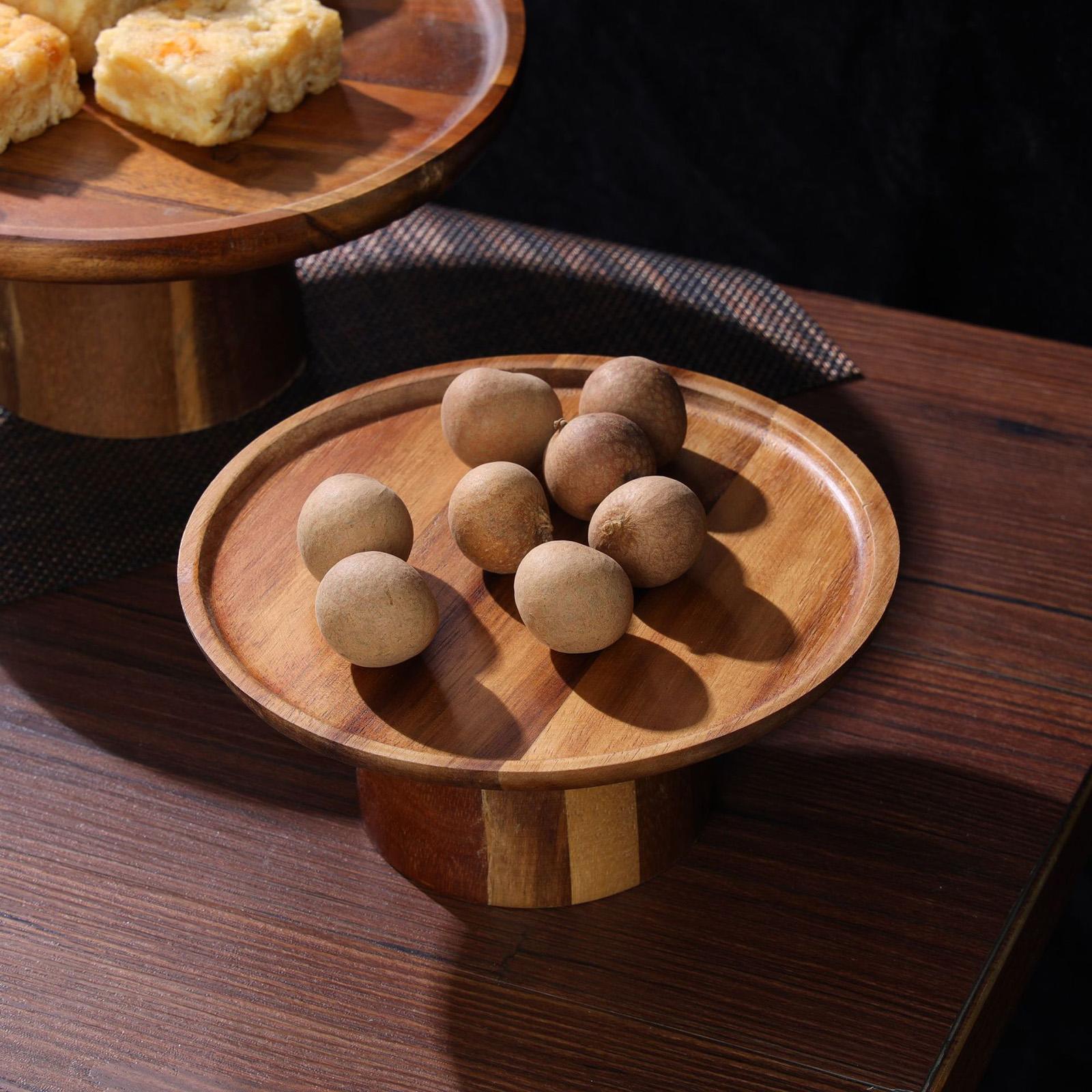 2x Wooden Pedestal Dessert Table High Tray Cake Stand Holders cake Display