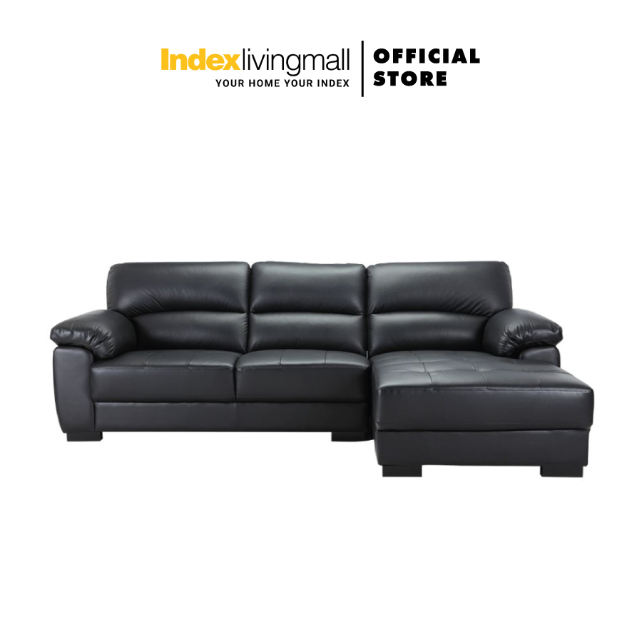 Ghế Sofa Góc L/Trái, Ghế Sofa  MORETTO Màu Đen Index Living Mall Nhập Khẩu Thái Lan