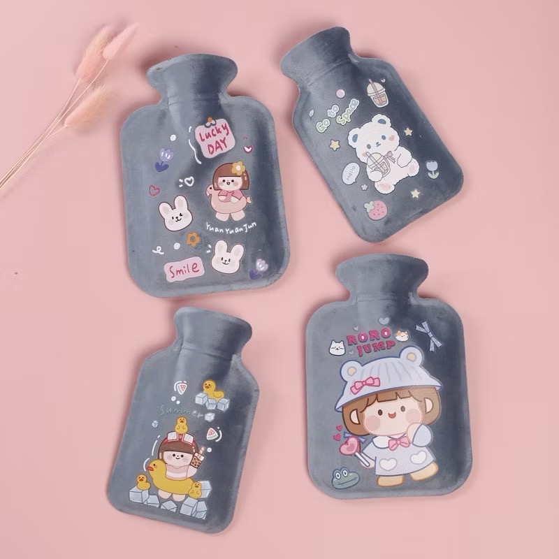 Túi chườm nóng đau bụng kinh nhung mềm giảm đau, hạ sốt làm ấm, chườm nóng lạnh 350ml Gấu Thỏ House