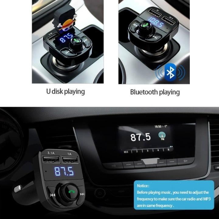 Tẩu nghe nhạc MP3 kiêm sạc nhanh Quick Charge 3.0 trên ô tô thương hiệu Hyundai HY-82S - Hàng Nhập Khẩu