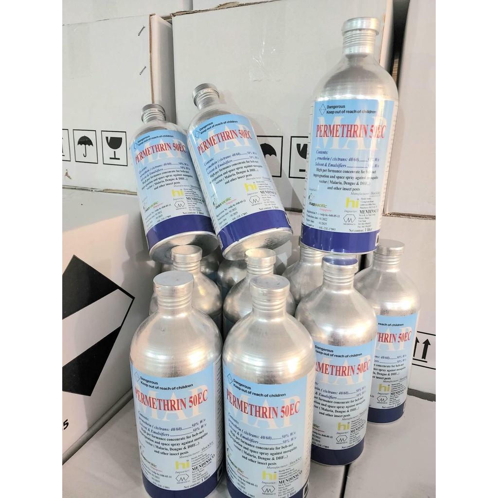 Combo 12 Chai (1 Thùng) Thuốc Diệt Muỗi MAP PERMETHRIN 50EC Quy Cách Chai 1Lít