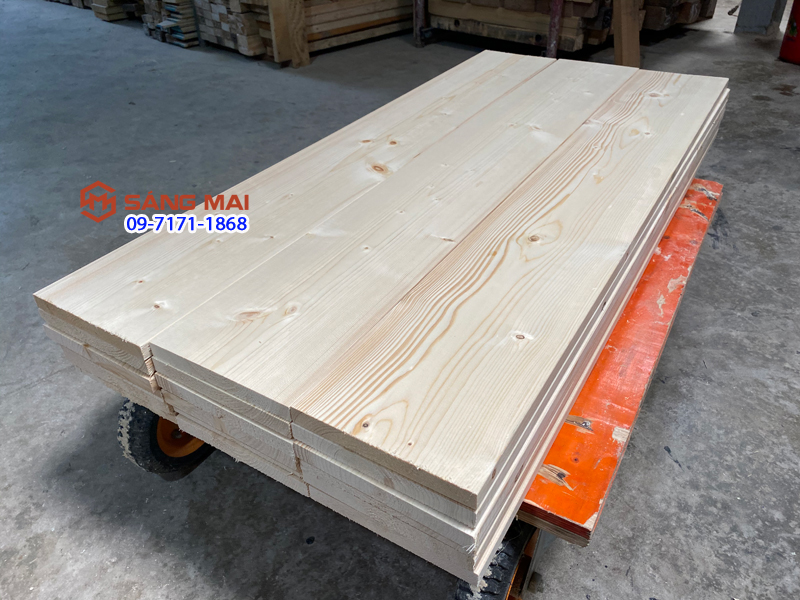 Tấm gỗ thông mặt rộng 17cm x dày 2cm x dài 120cm + láng nhẵn mịn 4 mặt