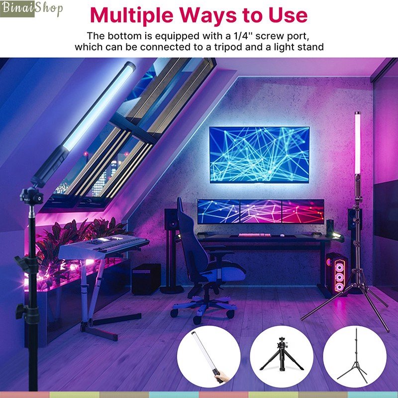 Ulanzi VL119 RGB - Đèn LED Cầm Tay, Dải Nhiệt Màu Rộng, Hỗ Trợ 20 Hiệu Ứng Cho Youtube, Phát Trực Tiếp, Review Sản Phẩm- Hàng chính hãng