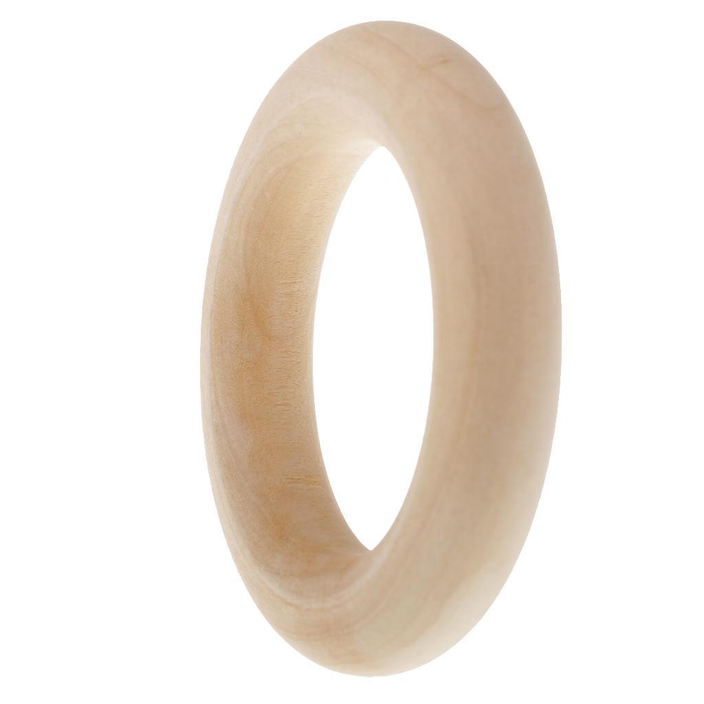 2-17pack 10 Pieces Natural Wood Loop Ring Wood Material for DIY Jewelry Findings