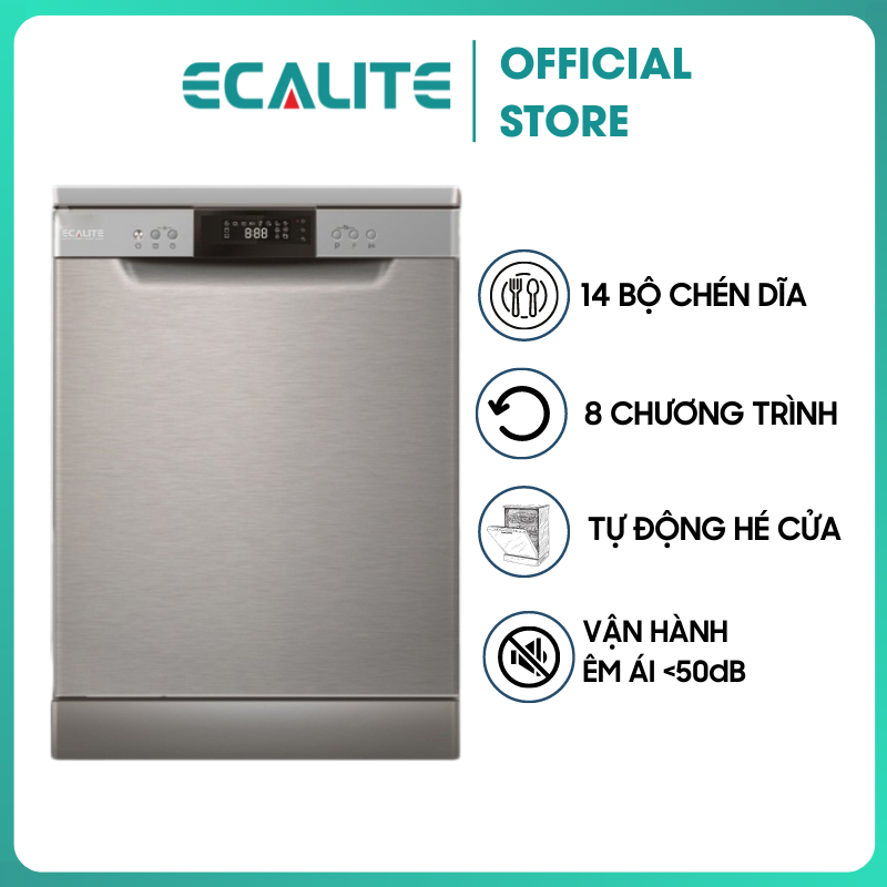 Máy Rửa Chén Độc Lập Ecalite EDW-SMS6015AS - 14 Bộ - 8 Chương Trình Rửa - Tự Động Hé Cửa - Hàng Chính Hãng