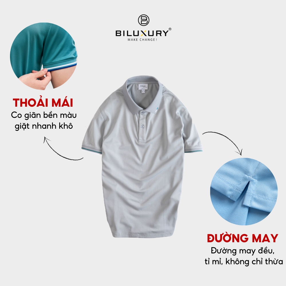 Áo thun polo nam cổ bẻ  Hàng Cao Cấp Chính Hãng Biman by Biluxury sợi vải dệt thoáng mát thiết kế chuẩn phom trẻ trung nhiều màu sắc 5APCB008