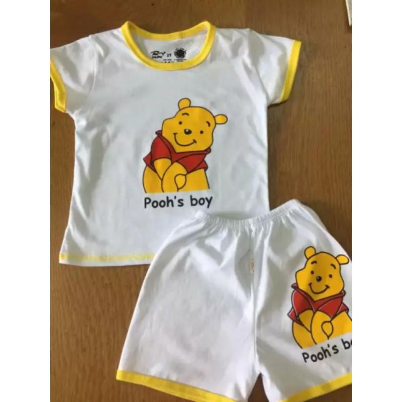 Sét 3 bộ cộc tay thun cotton cho bé size 4kg đến 45kg.Ngẫu nhiên màu
