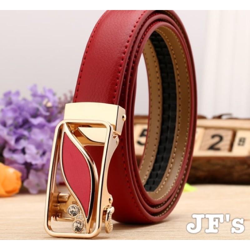Thắt lưng da nữ khoá tự động, dây lưng nữ thời trang cá tính Johnifashion