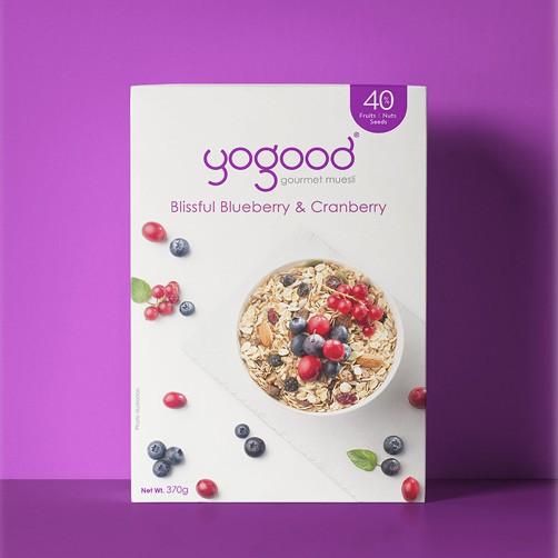 Ngũ Cốc Nguyên Hạt Việt Quất & Nam Việt Quất Yogood - Muesli Blissful Blueberry & Cranberry Hộp 370g