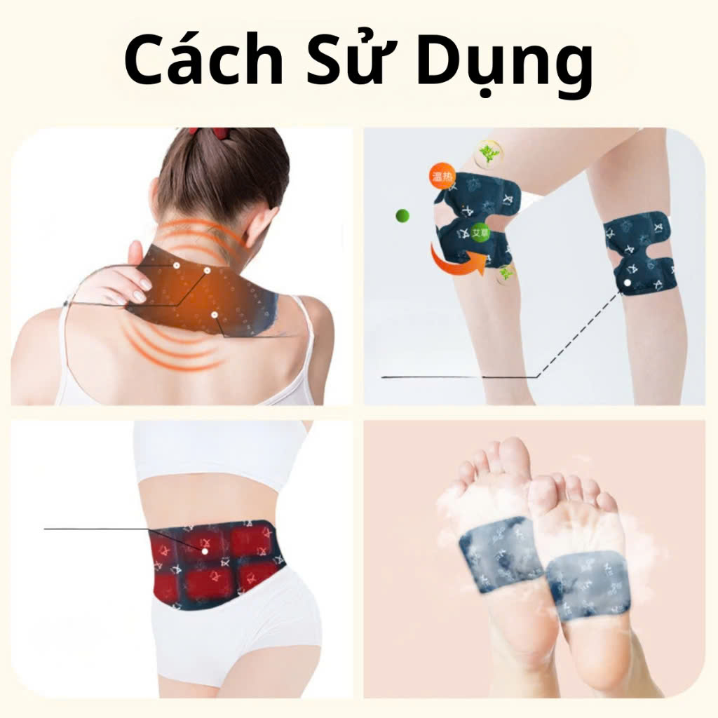 Gói 2 Miếng Dán Giữ Nhiệt Giảm Đau Nhức Khớp Gối Cơ Xương Khớp Đầu Gối Miếng Dán Sưởi Nhiệt Thảo Dược Văn Phòng